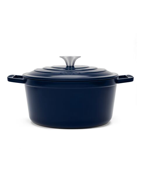 22 cm großer blauer runder Schmortopf
