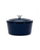 22 cm großer blauer runder Schmortopf