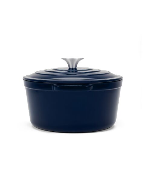 22 cm großer blauer runder Schmortopf