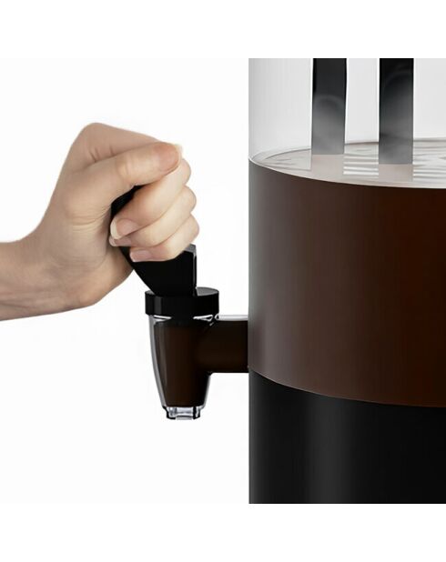 Máquina expendedora de chocolate negro caliente