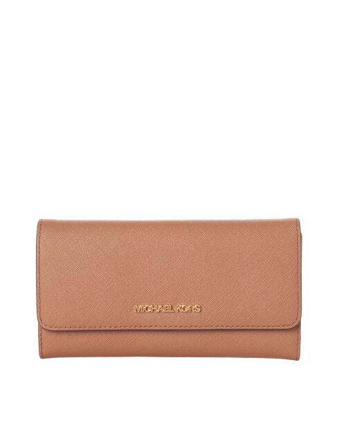 Portefeuille long Jet Set Travel en cuir brun - 19.7x9.5x1.3 cm