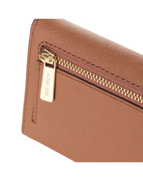 Portefeuille long Jet Set Travel en cuir brun - 19.7x9.5x1.3 cm