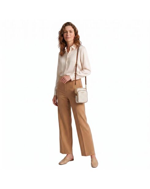 Mittelgroße Schultertasche Jet Set Travel graubraun - 22,9x14x2,5 cm