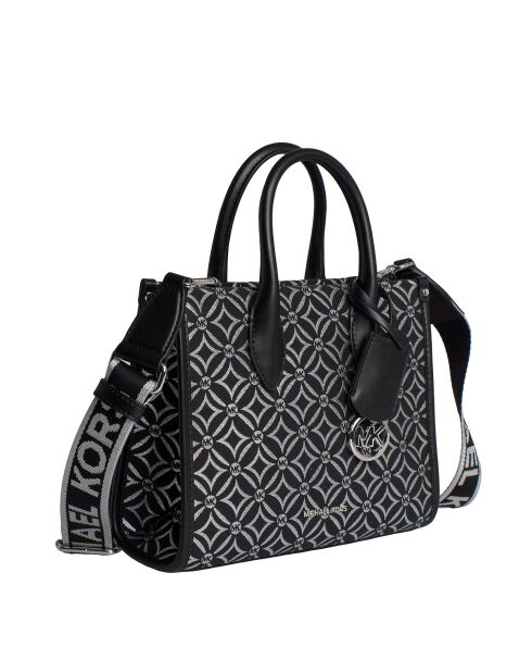 Mirella kleine Handtasche schwarz und silber - 23,5x19,7x9,5 cm