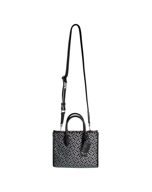 Mirella kleine Handtasche schwarz und silber - 23,5x19,7x9,5 cm