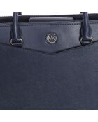 Everly marineblaue Lederhandtasche - 29x21x10 cm