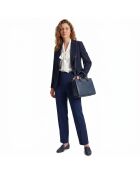 Everly marineblaue Lederhandtasche - 29x21x10 cm