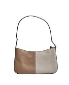Borsa a tracolla marrone effetto pelle di serpente - 28x17x7 cm
