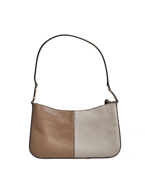 Borsa a tracolla marrone effetto pelle di serpente - 28x17x7 cm