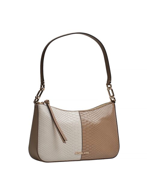 Borsa a tracolla marrone effetto pelle di serpente - 28x17x7 cm