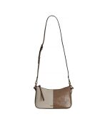 Borsa a tracolla marrone effetto pelle di serpente - 28x17x7 cm
