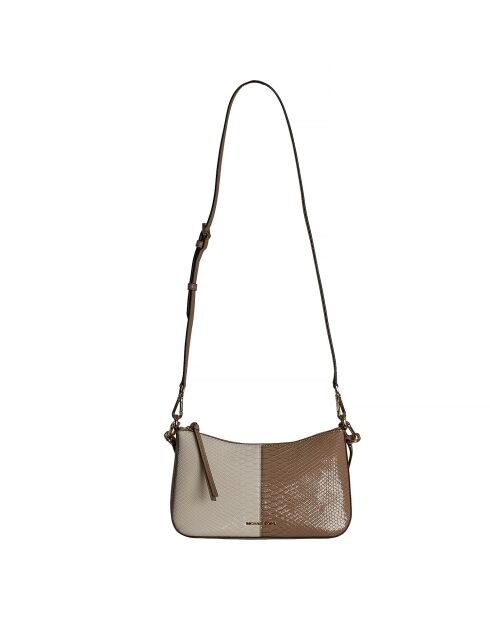 Borsa a tracolla marrone effetto pelle di serpente - 28x17x7 cm