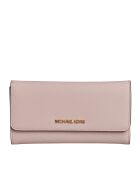 Portefeuille long Jet Set Travel en cuir rose - 19.7x9.5x1.3 cm