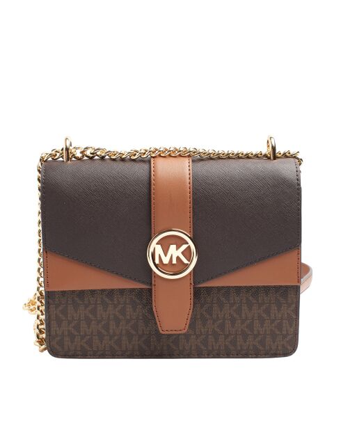 Borsa a tracolla Greenwich marrone e nera - 20,3x15,2x7,6 cm