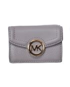 Portefeuille  en cuir gris - 9.5x7x4 cm