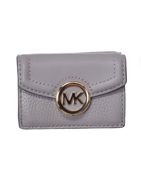 Portefeuille  en cuir gris - 9.5x7x4 cm