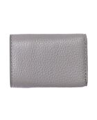 Portefeuille  en cuir gris - 9.5x7x4 cm