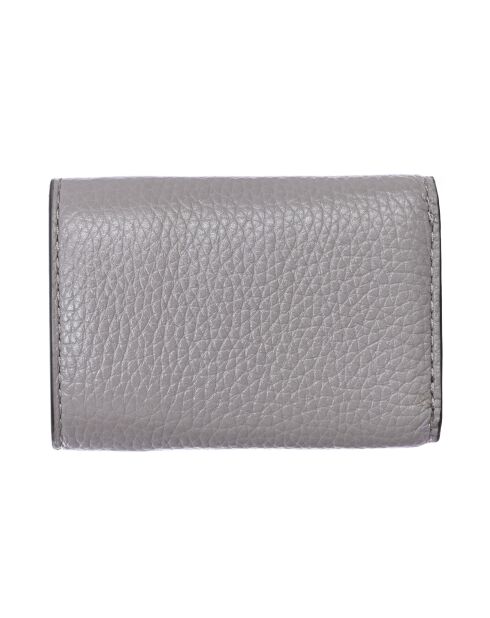 Portefeuille  en cuir gris - 9.5x7x4 cm