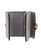 Portefeuille  en cuir gris - 9.5x7x4 cm