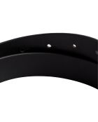 Ceinture fine réversible en cuir métallisé noire et argentée