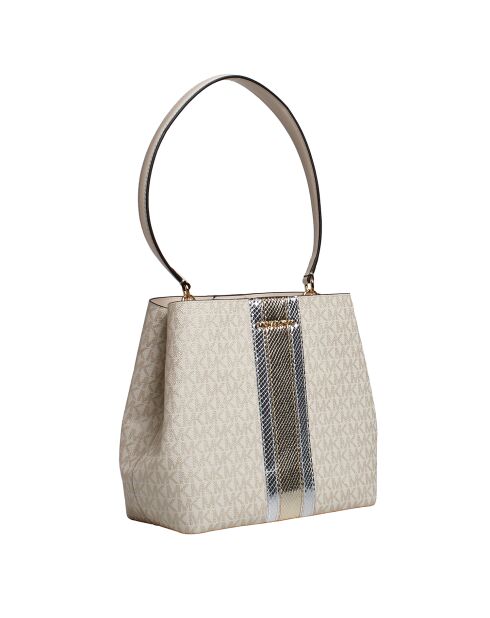 Pratt Signature mittelgroße Schultertasche, 26 x 22 x 12 cm, beige