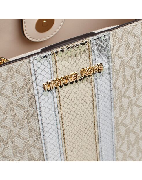 Pratt Signature mittelgroße Schultertasche, 26 x 22 x 12 cm, beige