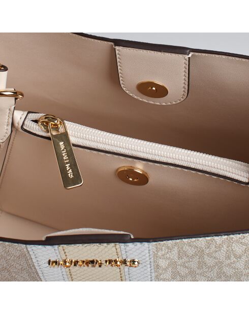 Pratt Signature mittelgroße Schultertasche, 26 x 22 x 12 cm, beige