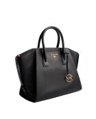 Zwarte leren handtas Avril - 43,2x23,5x17,8 cm