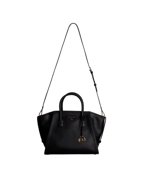 Zwarte leren handtas Avril - 43,2x23,5x17,8 cm