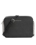 Bandolera grande negra y plateada Jet Set - 24,1x16,5x5,1 cm