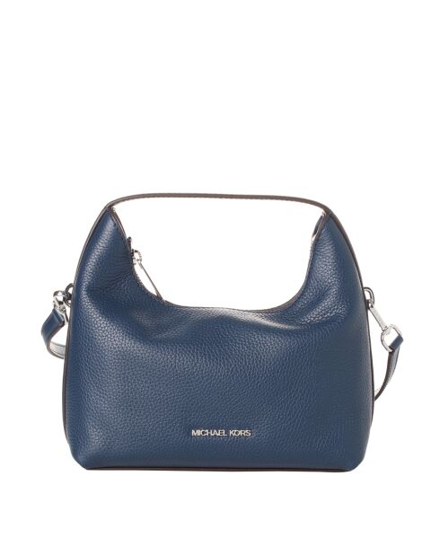 Hobo-Tasche aus blauem Leder - 22x9x16 cm