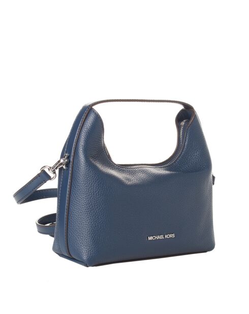Hobo-Tasche aus blauem Leder - 22x9x16 cm