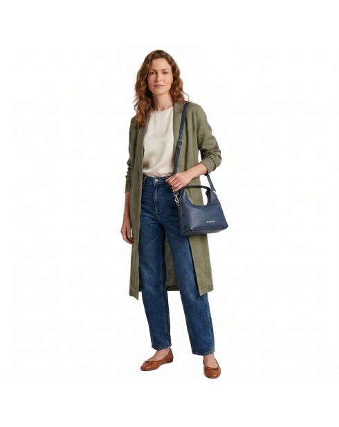 Hobo-Tasche aus blauem Leder - 22x9x16 cm