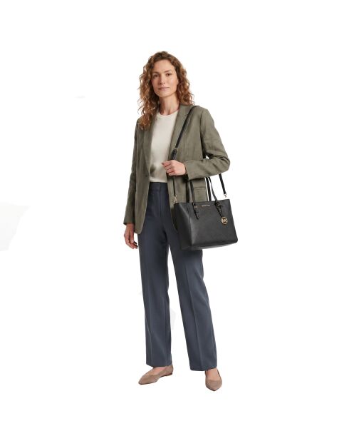 Charlotte 3-in-1 zwarte leren draagtas