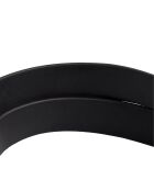 Ceinture fine réversible en cuir métallisé argentée et noire