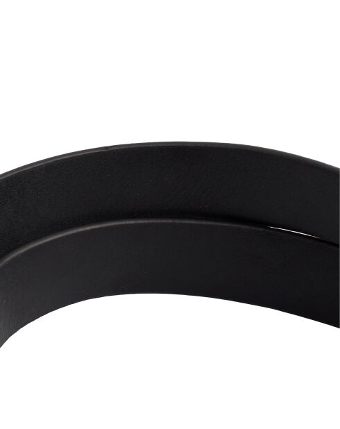 Ceinture fine réversible en cuir métallisé argentée et noire