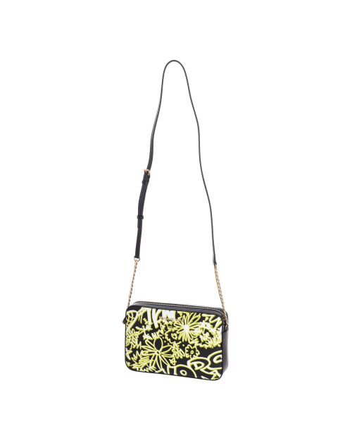 Borsa a tracolla Jet Set Graffiti in pelle nera e verde - 25x17x5 cm