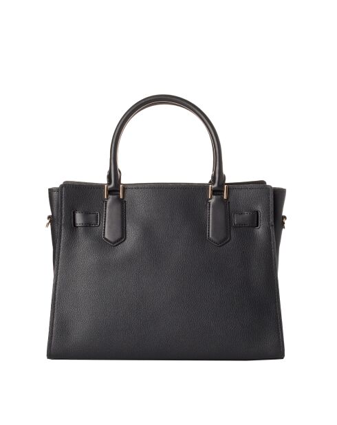 Schwarze Lederhandtasche - 34x14x26 cm