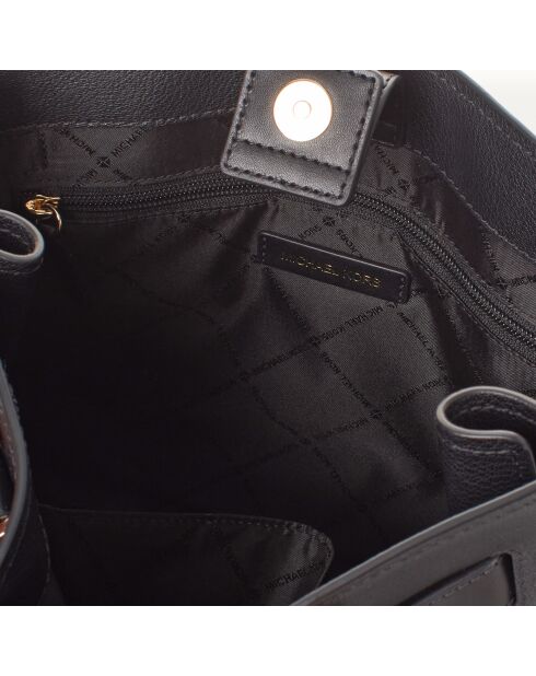 Schwarze Lederhandtasche - 34x14x26 cm