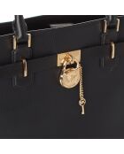 Bolso de piel negro - 34x14x26 cm