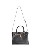 Bolso de piel negro - 34x14x26 cm