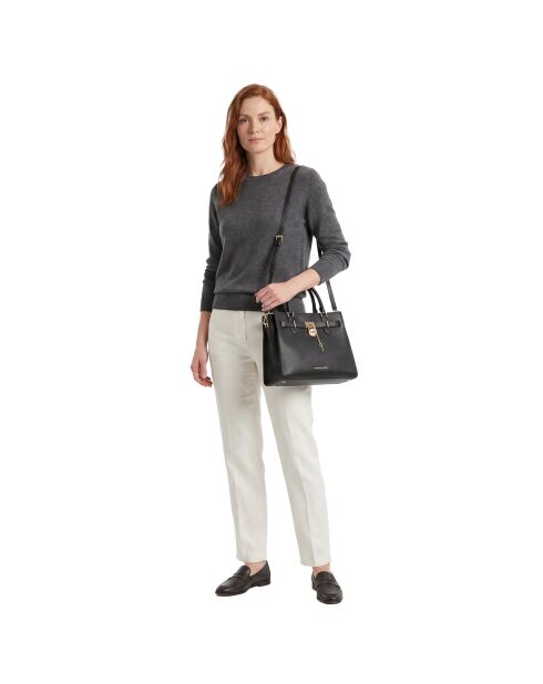 Bolso de piel negro - 34x14x26 cm