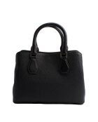 Camille zwarte leren handtas - 26,7x18,4x10,2 cm