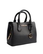 Camille zwarte leren handtas - 26,7x18,4x10,2 cm