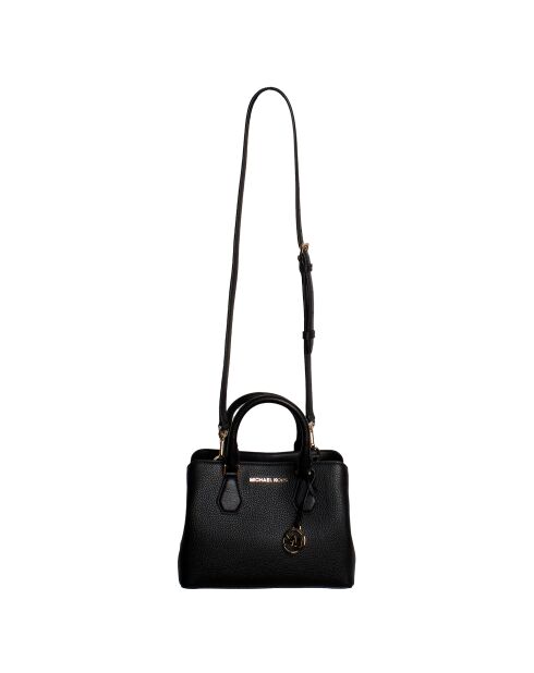 Camille zwarte leren handtas - 26,7x18,4x10,2 cm