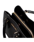 Camille zwarte leren handtas - 26,7x18,4x10,2 cm