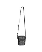 Bandolera mediana Jet Set negra y plateada - 14x19x5 cm