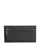 Portefeuille long Jet Set Travel en cuir noir - 19.7x9.5x1.3 cm