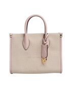 Kleine Modellhandtasche Mirella Signature Logo rosa-beige - 24x19x9,5 cm