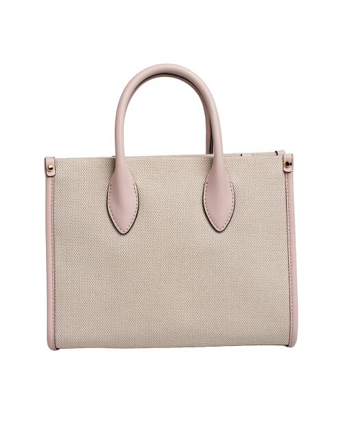 Bolso modelo pequeño Mirella Signature Logo rosa beige - 24x19x9,5 cm